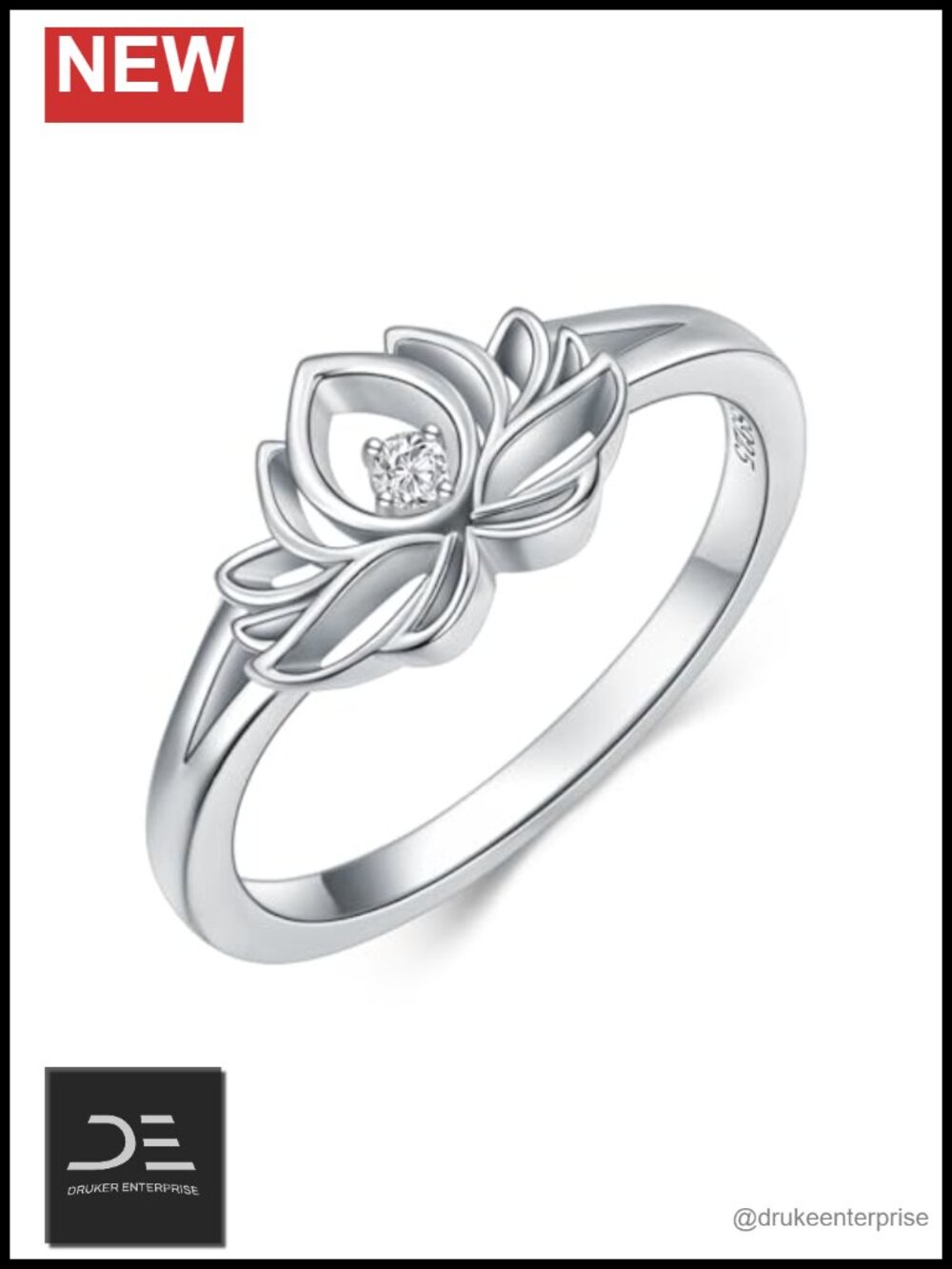 Sterling Silver Lotus Ring for Women Dainty Promise Jewelry Gift